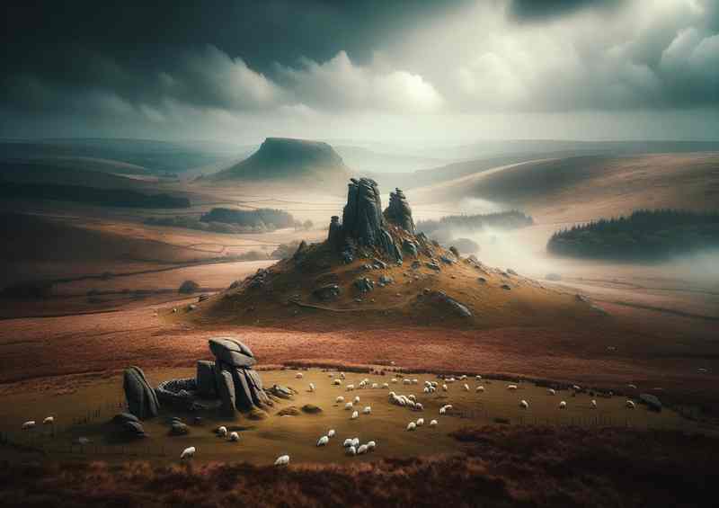 Moors Mythical Landscape Dartmoor Vast open moorlands | Metal Poster