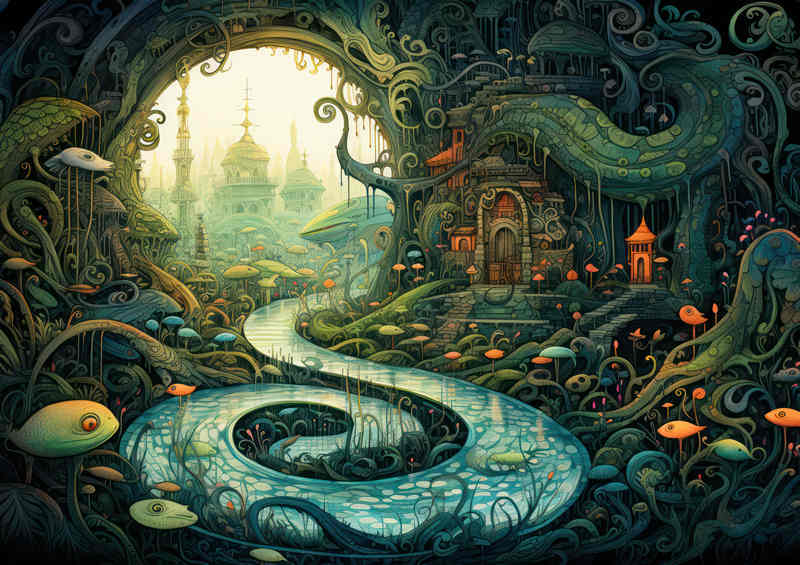 The Swirly Swamp in the Enchanted World | Metal Poster