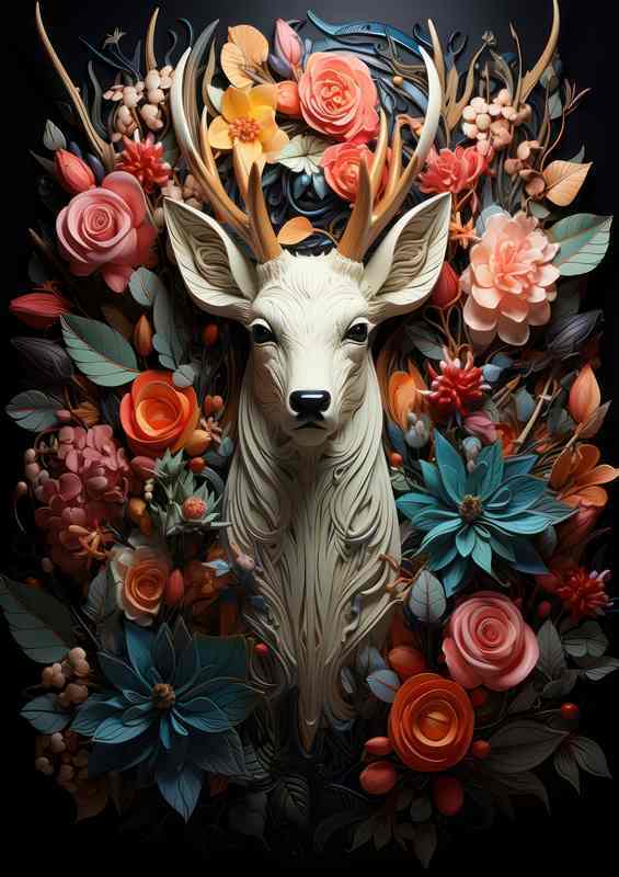 Enchant Brush Daisy The Deer | Metal Poster