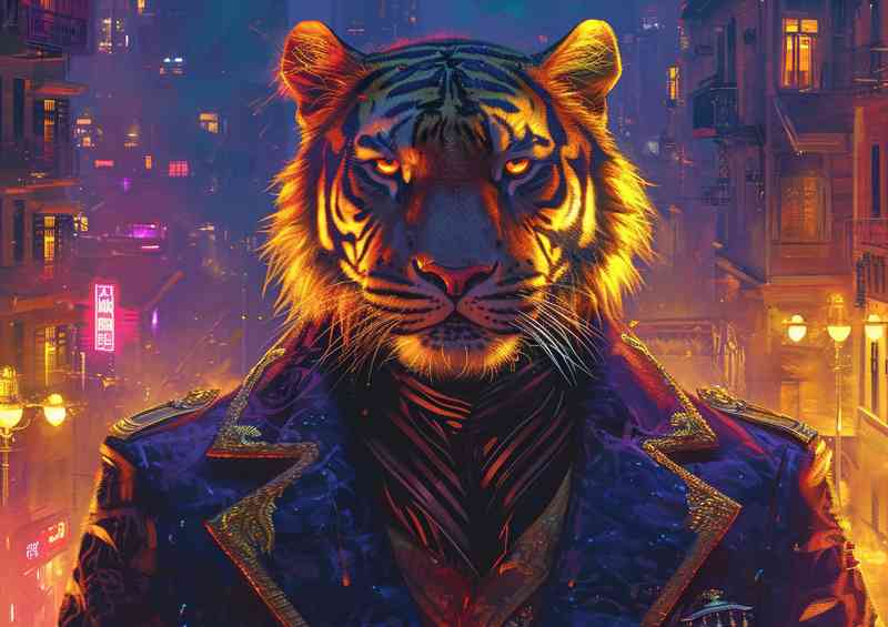 Tiger bright lights big city | Metal Poster