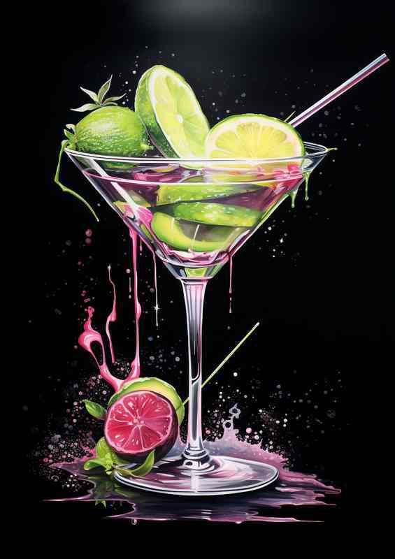 Modern Mixology Artistic Cocktail Martini | Metal Poster