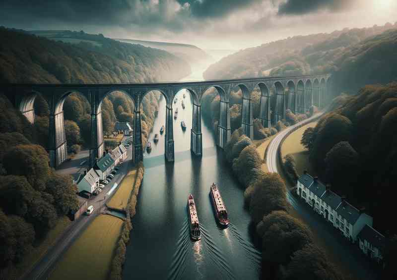 Pontcysyllte Aqueduct Wales This navigable aqueduct | Metal Poster