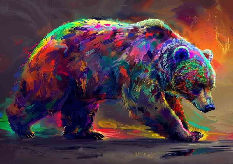 The Bear with many different colours | Metal Poster