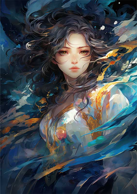 Character underwater girl | Metal Poster
