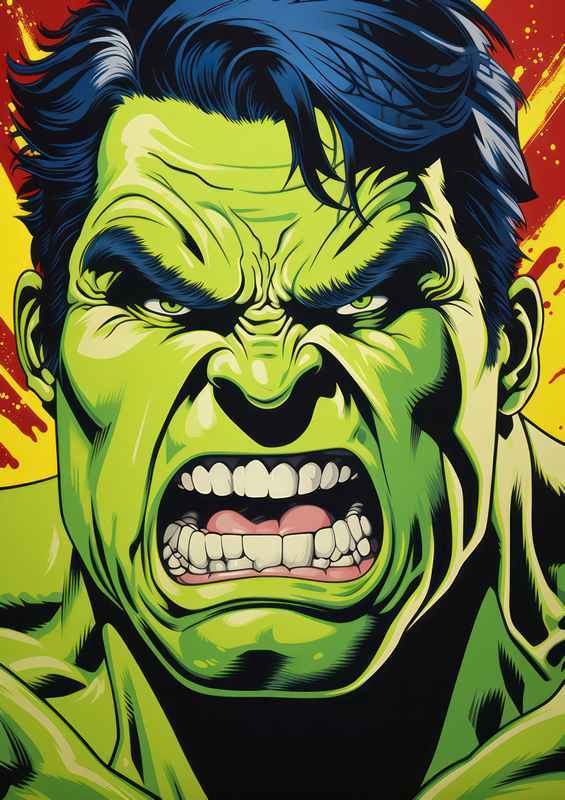 The Hulk pop art style quest of the vally | Metal Poster