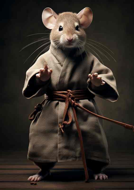 A Mouse dressed in a kung fu outfit | Metal Poster