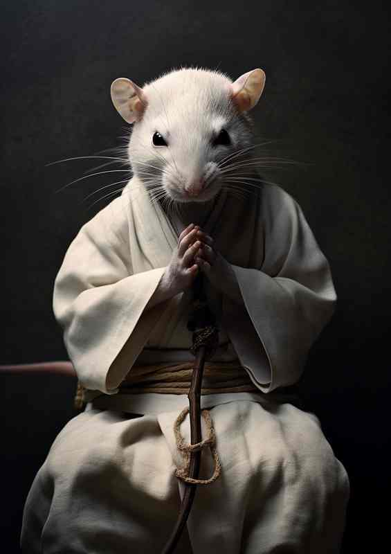 A ninja Mouse who wears a Karate suit | Metal Poster