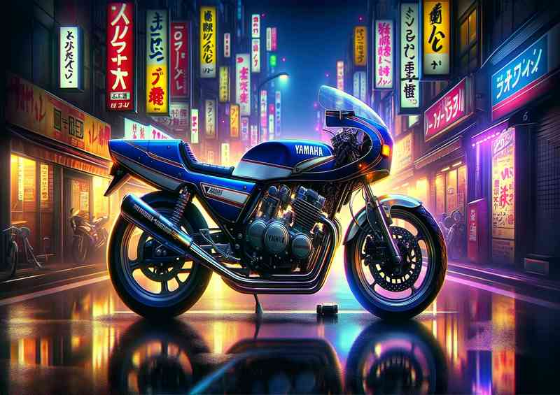 Essence of a classic 1980s Yamaha 2 stroke motorcycle | Metal Poster