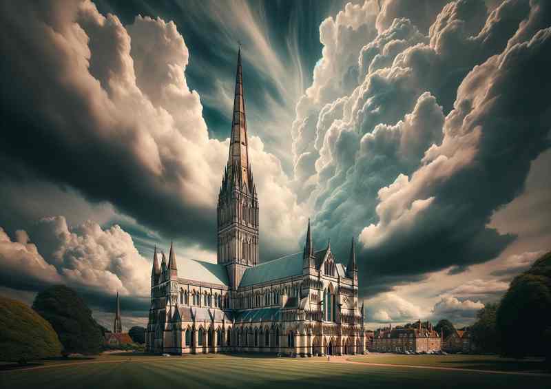 Salisbury Cathedral Metal Poster - Heavenward Spire