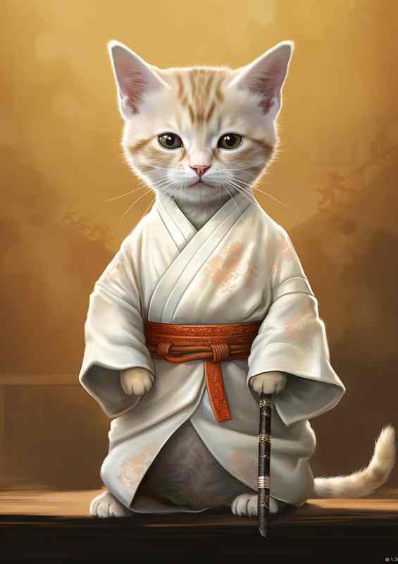Karate Cat Chronicles Feline Warriors in Action | Metal Poster