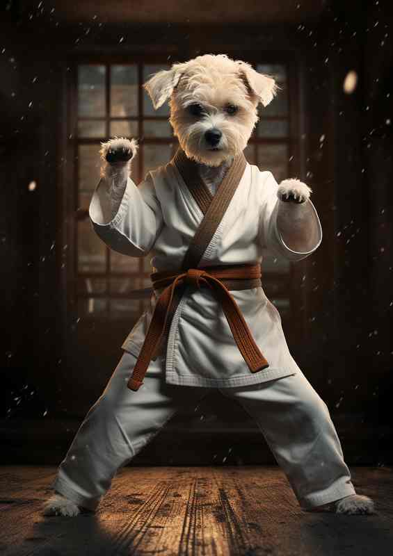 Karate Dog Capers | Metal Poster