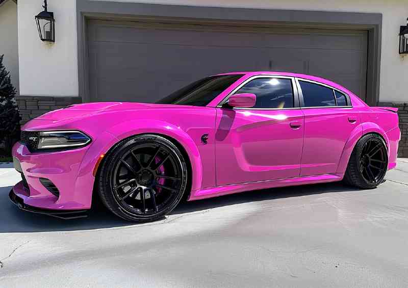 Dodge charger hellcat pink candy paint color | Metal Poster