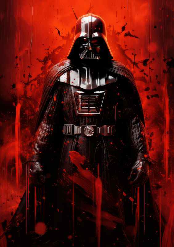 The Red Darth Vader style | Metal Poster