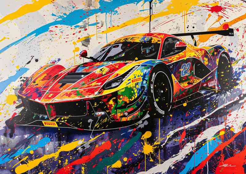 Graffiti painting of the La Ferrari | Metal Poster