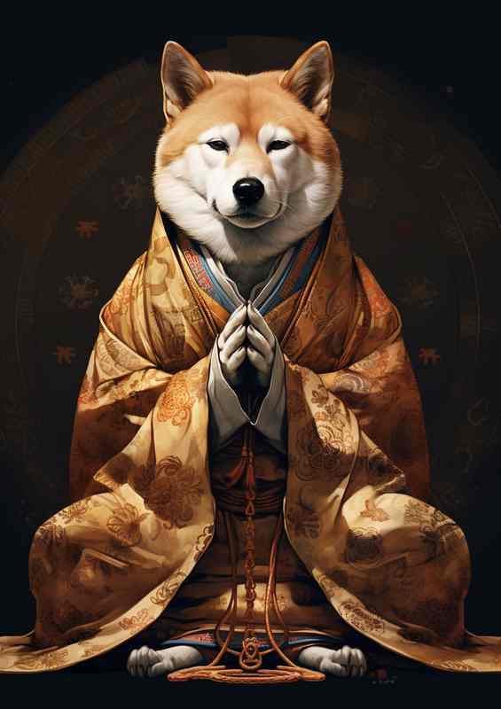 Zen Pups Shibitsa Dog Art for Animal Lovers | Metal Poster