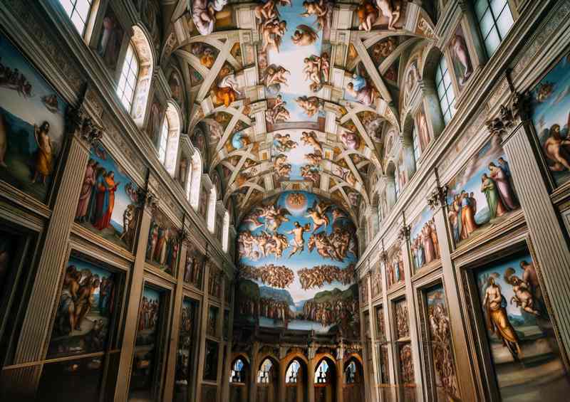 Sistine Chapel Metal Poster: Michelangelo's Masterpiece