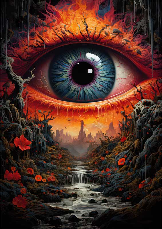 Earth's Eye | Whimsical Color Explosion | Metal Poster