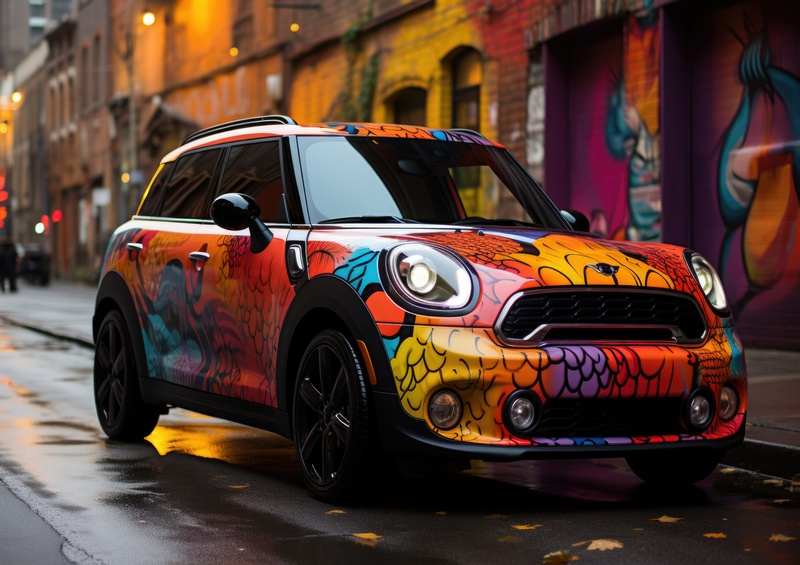 The colourful little mini | Metal Poster