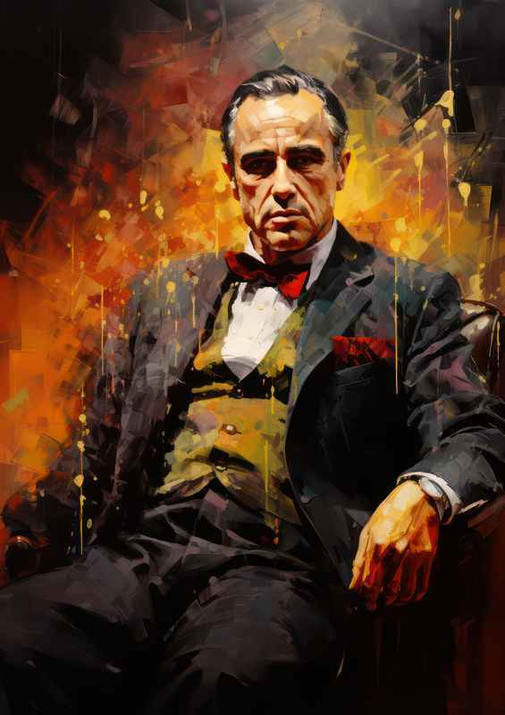 The godfather Very colourful style splash art | Metal Poster