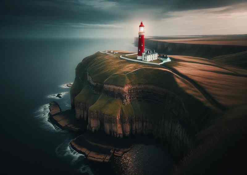 Souter Lighthouse Tyne and Wear Perched on a cliff | Metal Poster