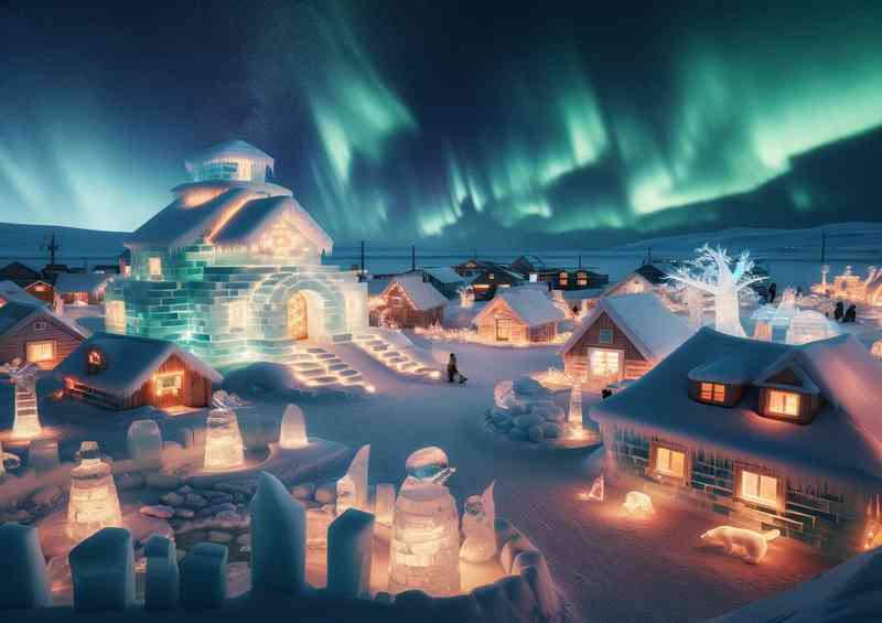 Ice at the North Pole houses are made from carved ice blocks | Metal Poster