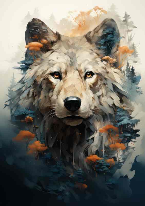 Forest Fantasia Dramatic Wolf Visions of Nature | Metal Poster