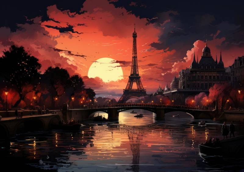 River view of the Effiel Tower | Metal Poster