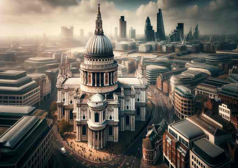St Paul's Cathedral Metal Poster | Iconic Dome London Skyline