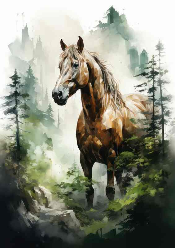 Mystical Meld Enchanting Horse Exposure Wilderness | Metal Poster