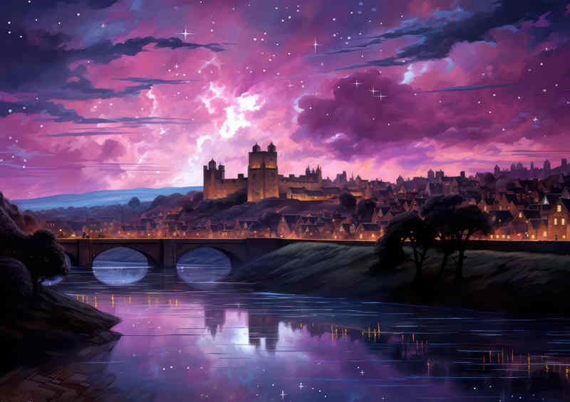 Chester Castle Stars Constellation Bridge Metal Poster