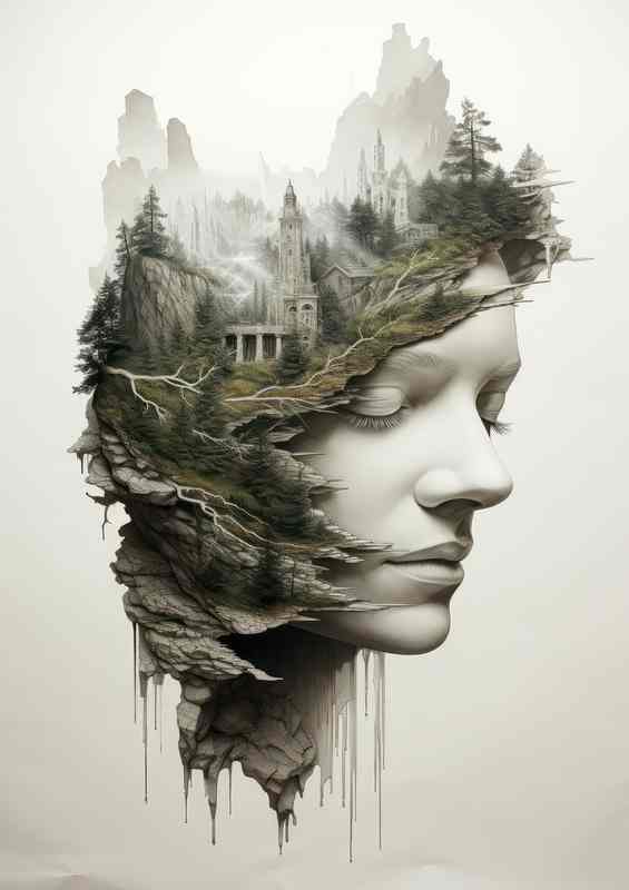 Whispering Wilderness Womans Exposure Forest Dreams | Metal Poster