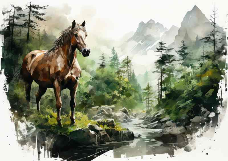 A Horse Elegant Wilderness Refined | Metal Poster