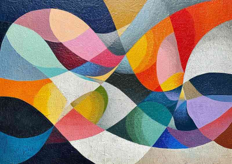 Painted abstract style shapes and swirls | Metal Poster