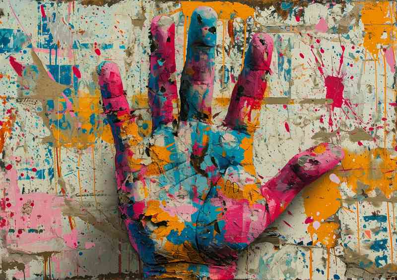The hand of graffiti on a wall | Metal Poster