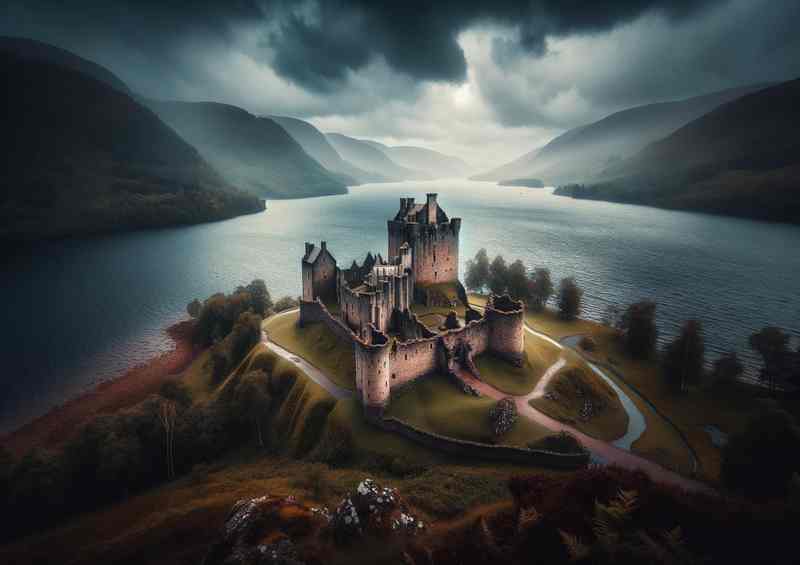 Urquhart Castle Loch Ness Mystical Ruin | Metal Poster