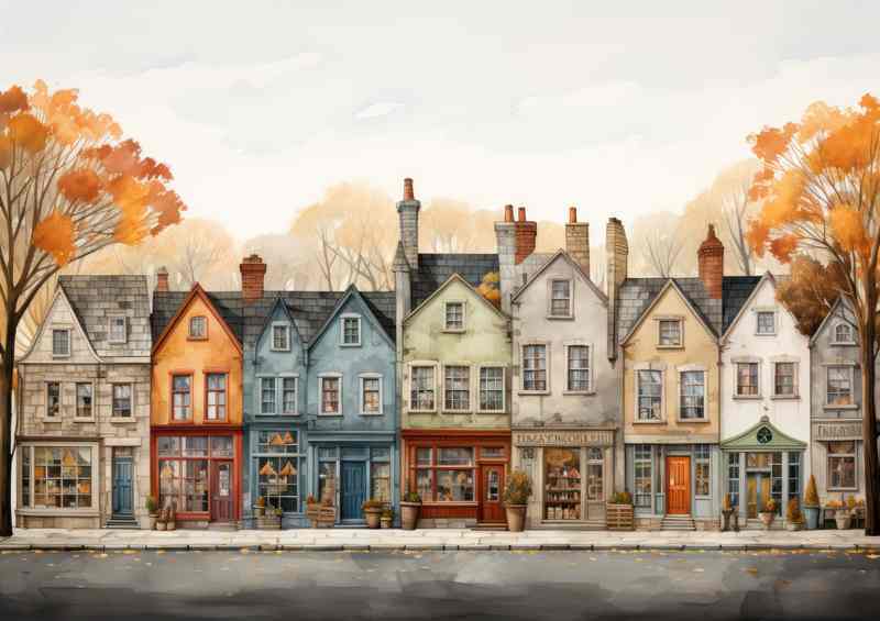 Quaint Village Life Colours and Whimsy | Metal Poster
