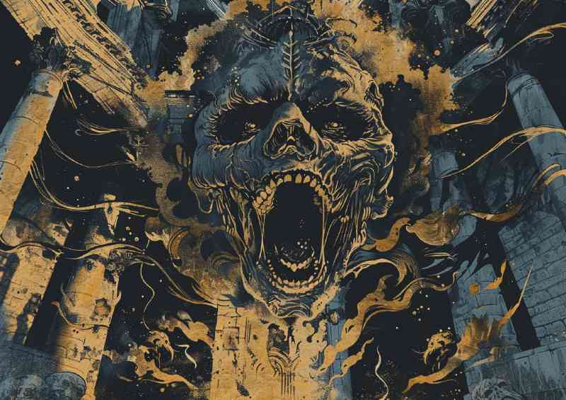 Demon who is screaming in front of him | Metal Poster