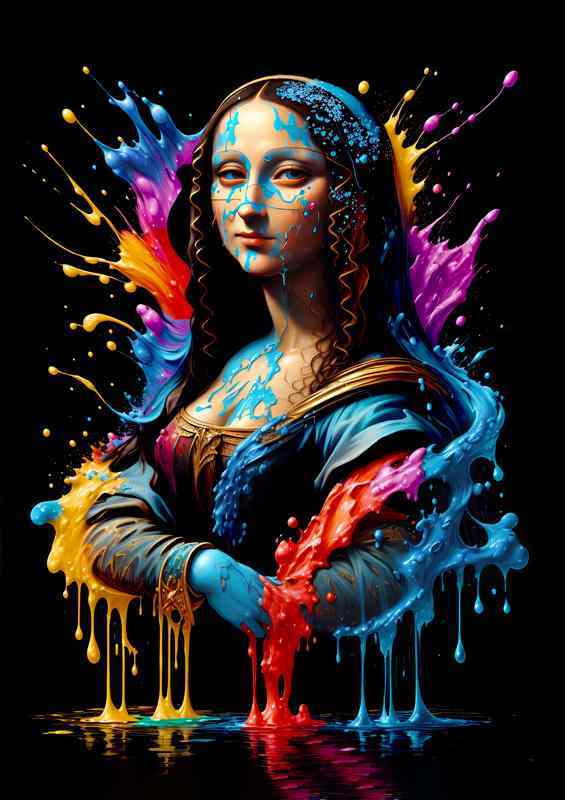 Mona liza splash art | Metal Poster