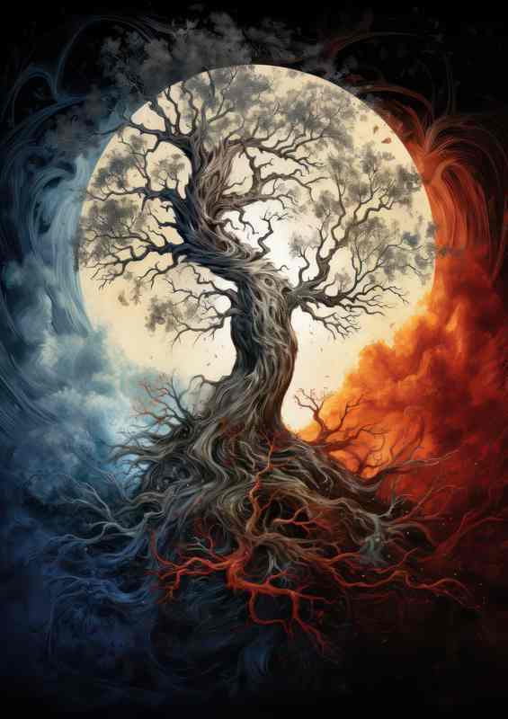 Ying and Yang Tree Wisdom | Metal Poster