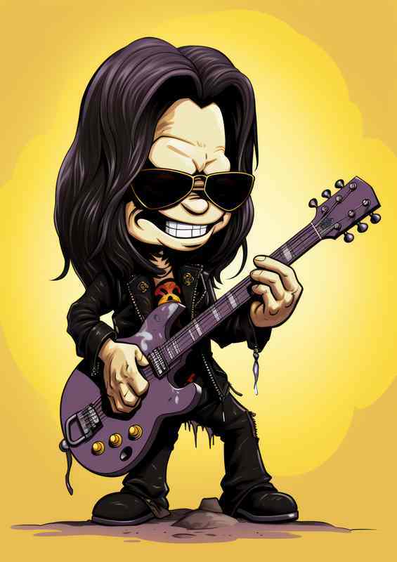 Ozzy Osbourne Simpsons cartoon style | Metal Poster