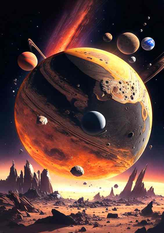 Solar Planets Fantasy Space | Metal Poster