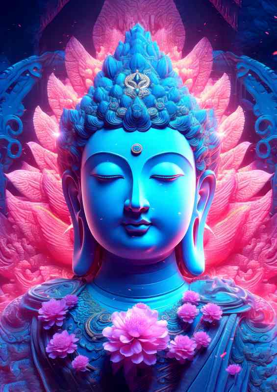 Lotus of Enlightenment Mystical Buddhas Bloom | Metal Poster