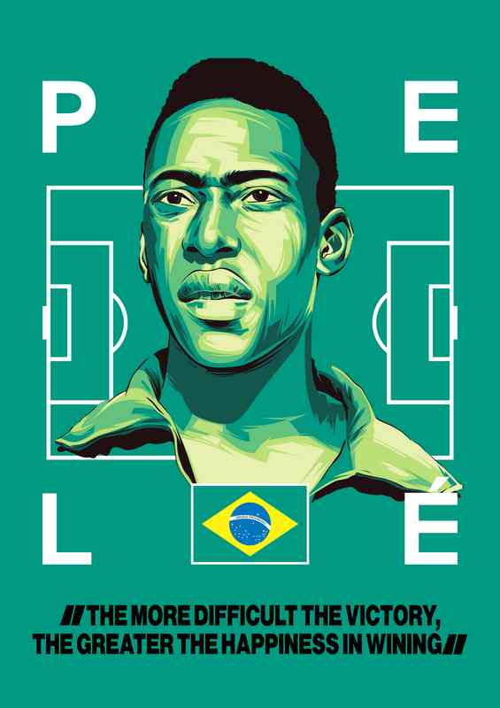 Pele Football Player | Metal Poster
