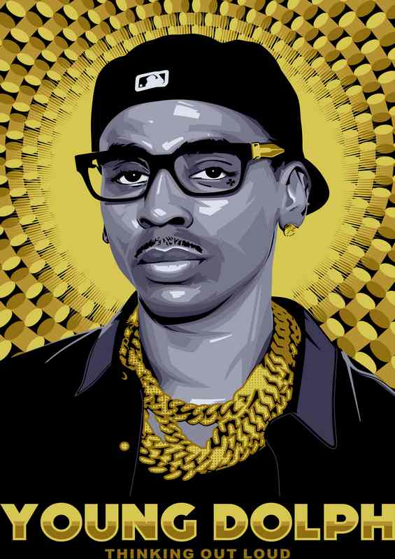 Young Dolph thinking out loud rapper music | Metal Poster