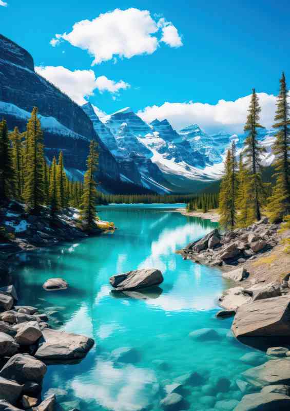 Banff national park canada rich blue sky | Metal Poster