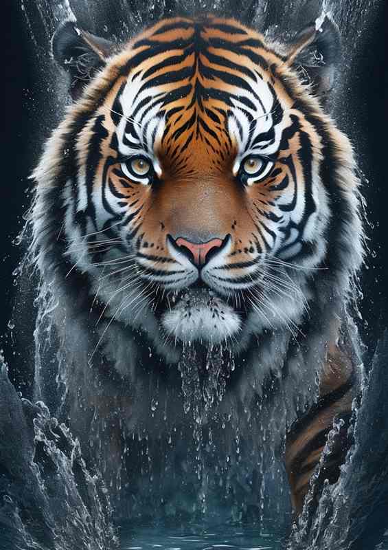The Mighty Bengal Tiger Roar of the Jungle splash art | Metal Poster