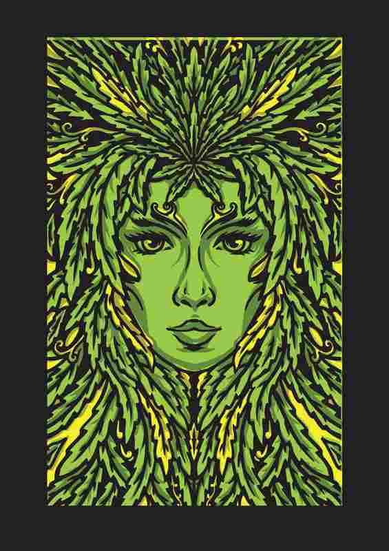 Lady Oak Tree Metal Poster