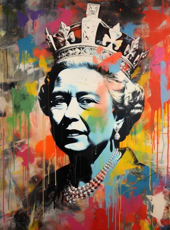 A painting of the queen graffiti style | Metal Poster