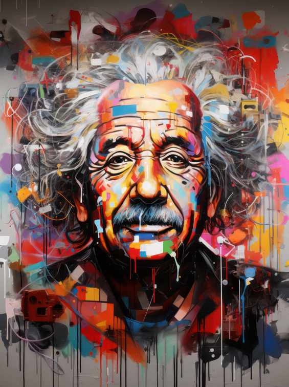 Albert Einstein graffiti style | Metal Poster