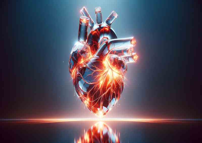Passionate Crystal Heart Dynamic Light Contrast | Metal Poster